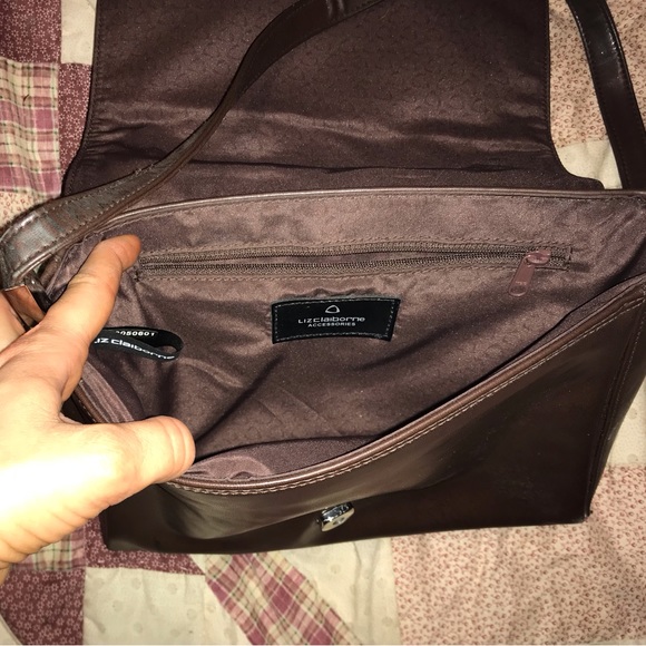 Vintage Liz Claiborne Brown Shoulder Bag - Picture 3 of 11